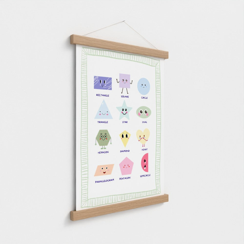 Rainbow Happy Shapes – Educational Nursery Wall Art