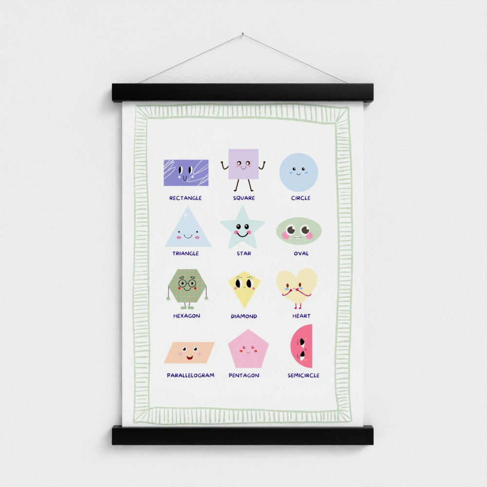 Rainbow Happy Shapes – Educational Nursery Wall Art