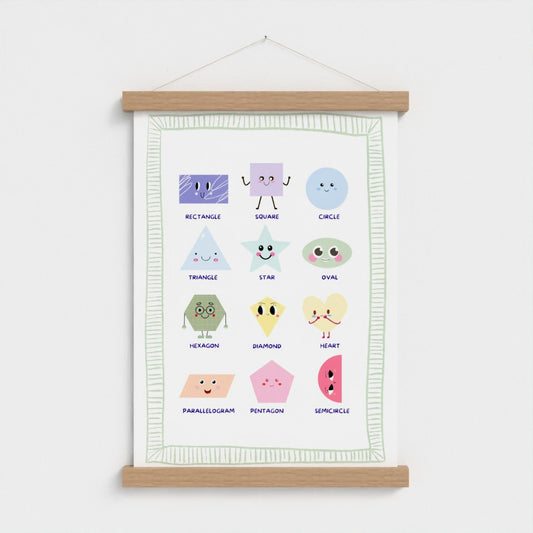 Rainbow Happy Shapes – Educational Nursery Wall Art