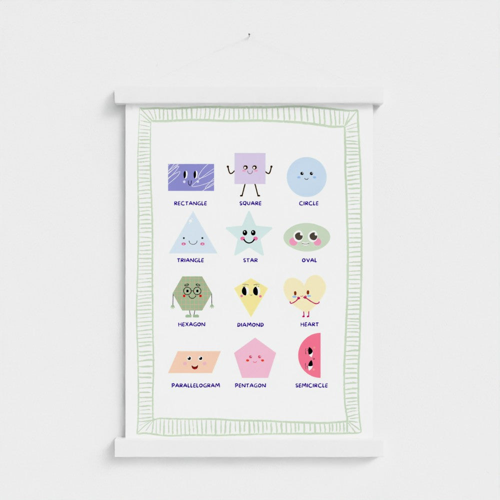 Rainbow Happy Shapes – Educational Nursery Wall Art