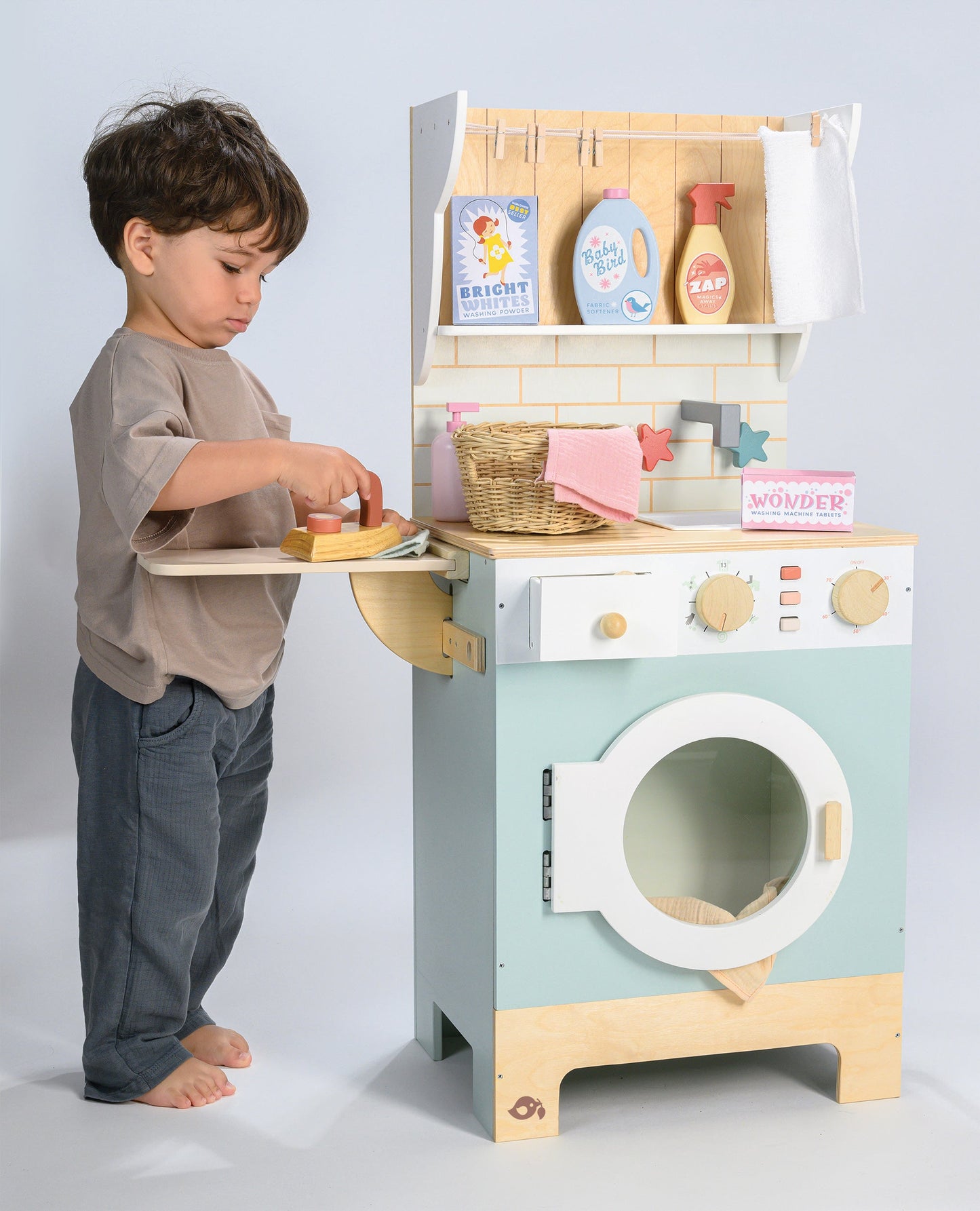 Wooden Laundrette – Pretend Washing Machine Toy for Toddlers