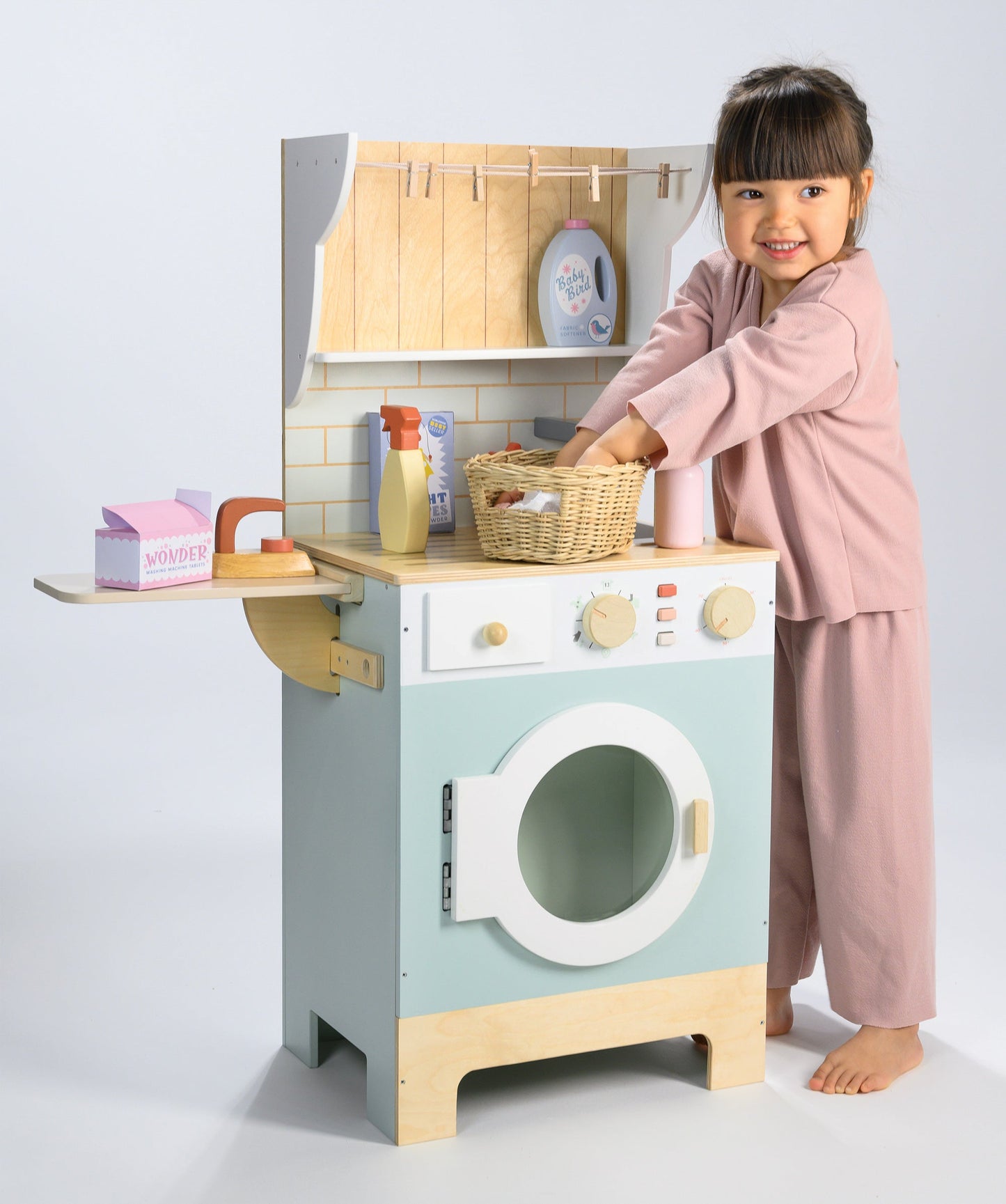 Wooden Laundrette – Pretend Washing Machine Toy for Toddlers