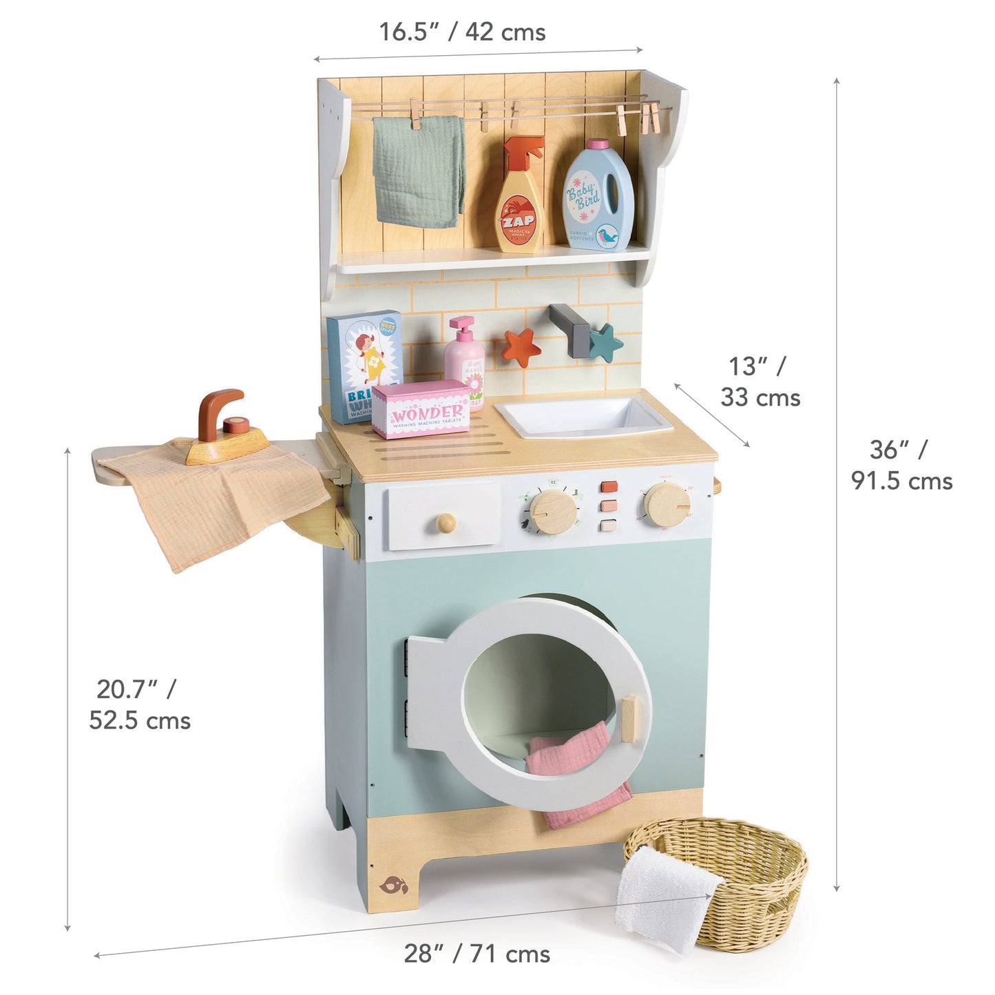 Wooden Laundrette – Pretend Washing Machine Toy for Toddlers