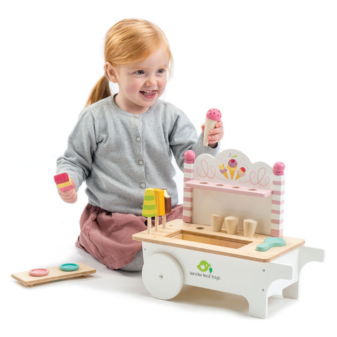 Toy Ice Cream Cart with Accessories | Wooden Pretend Play