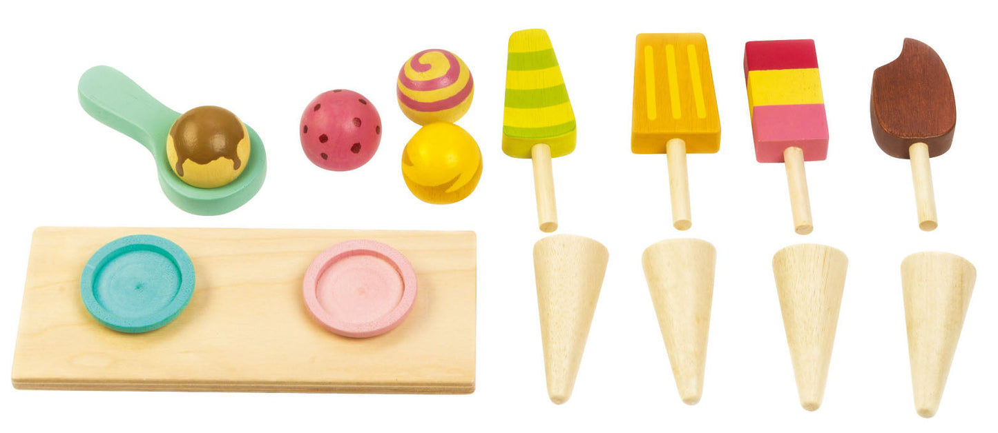 Toy Ice Cream Cart with Accessories | Wooden Pretend Play