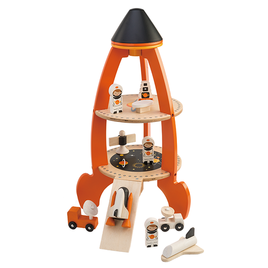 Wooden Cosmic Rocket Set – Space-Themed Pretend Play Toy for Kids