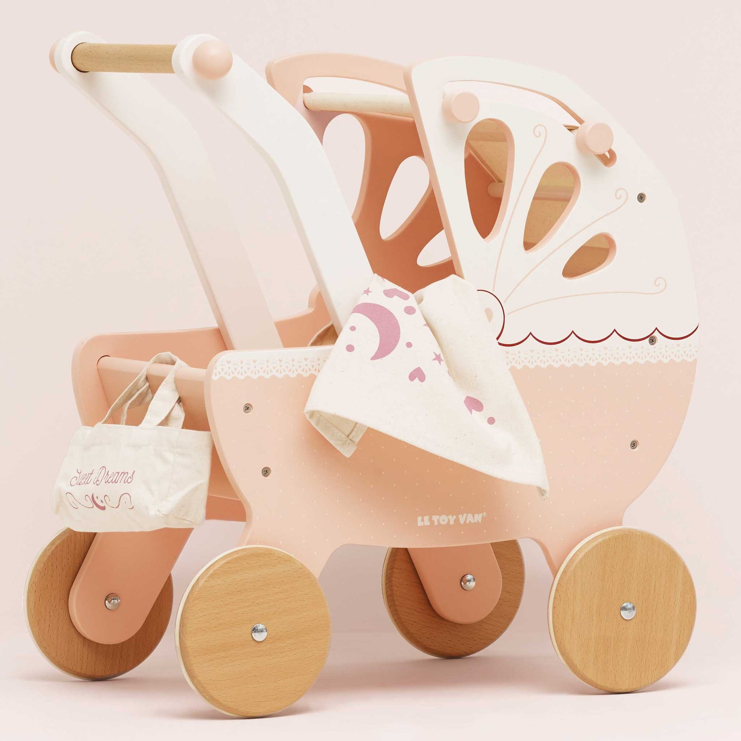 Retro Wooden Doll Pram