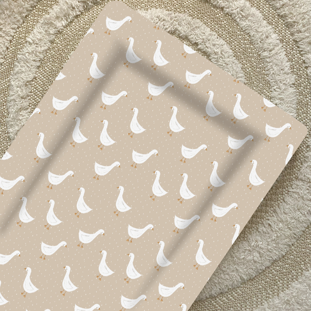 Standard Changing Mat - White Goose Unisex Print