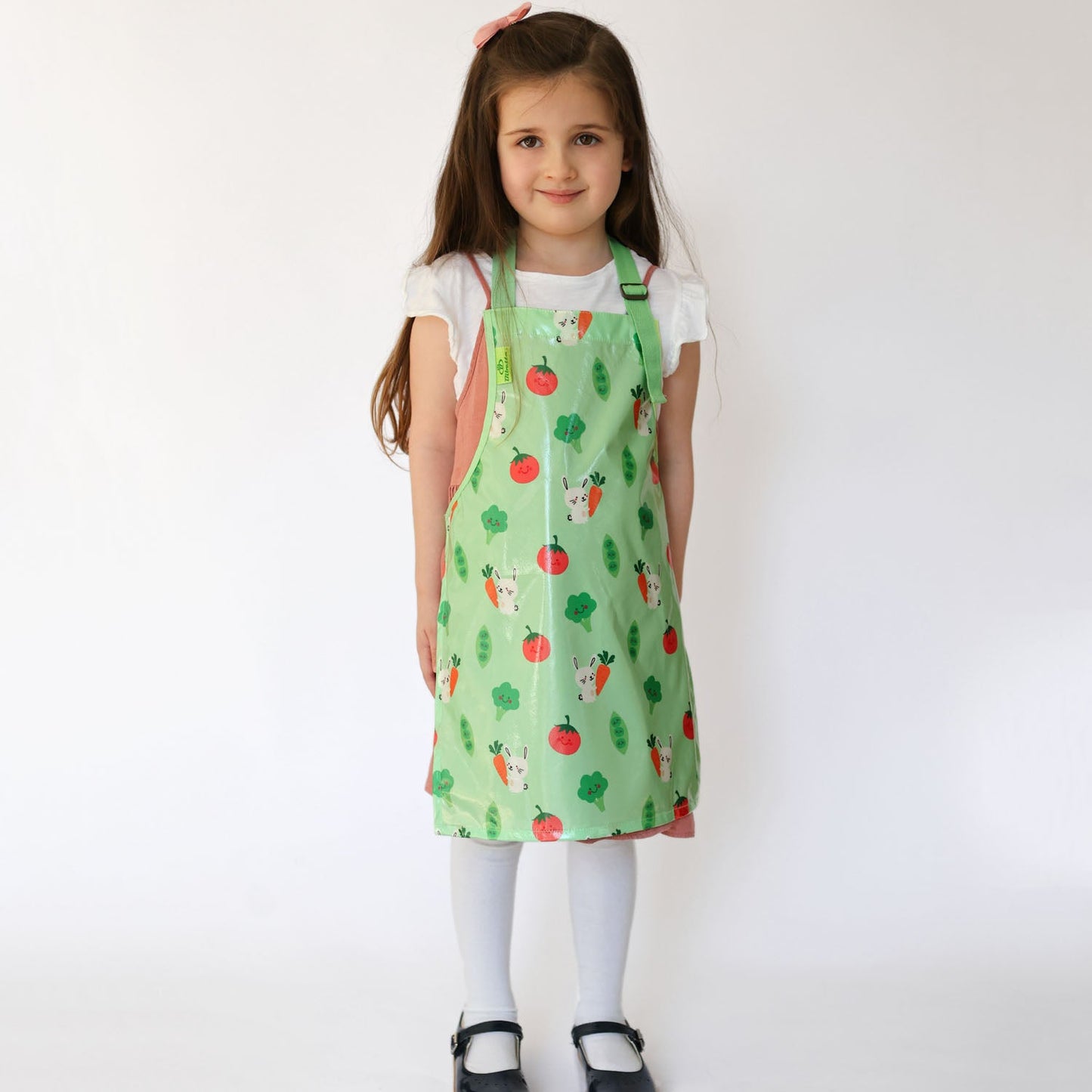 Bibetta Wipeezee Apron - Child's size - Green Bunny & Veg