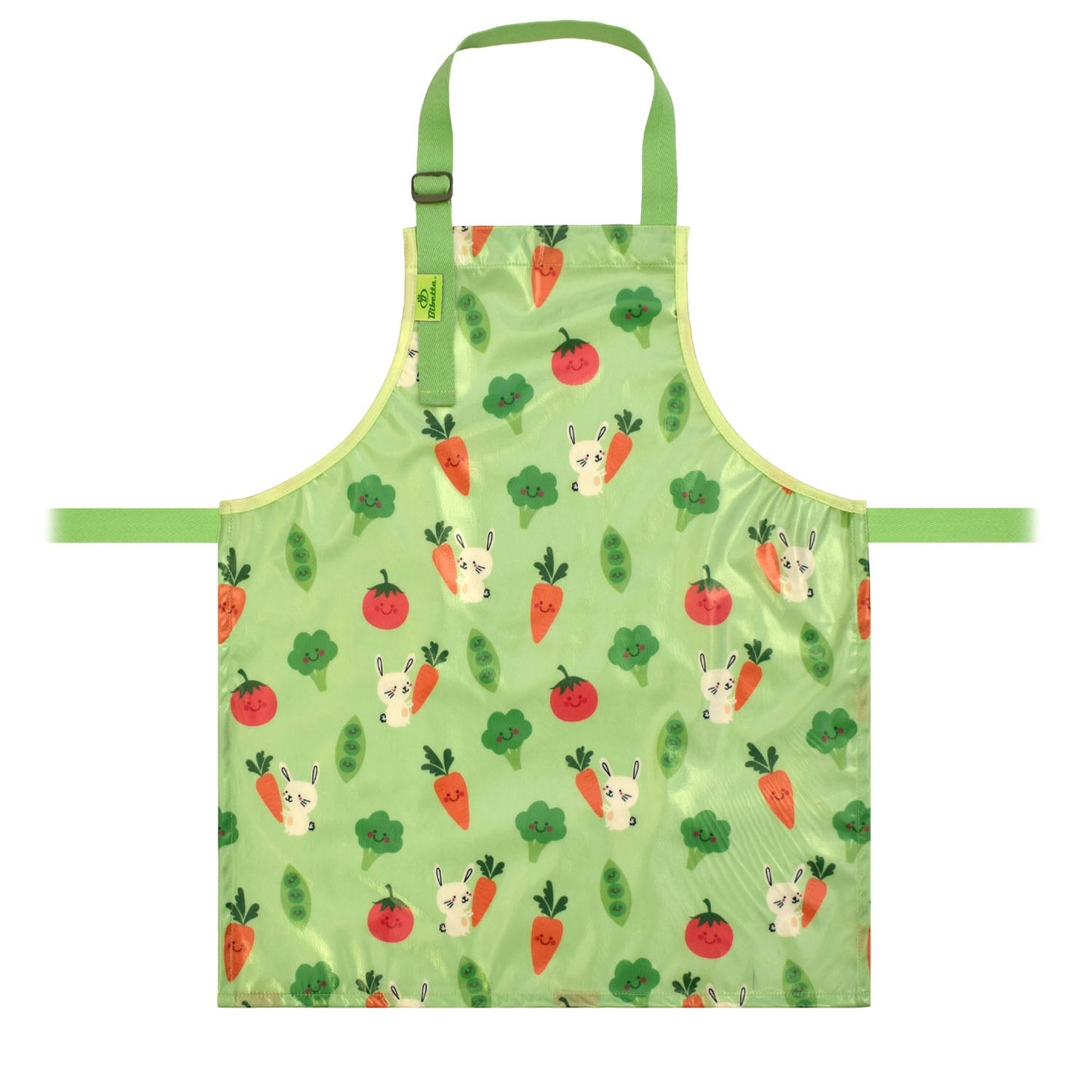 Bibetta Wipeezee Apron - Child's size - Green Bunny & Veg