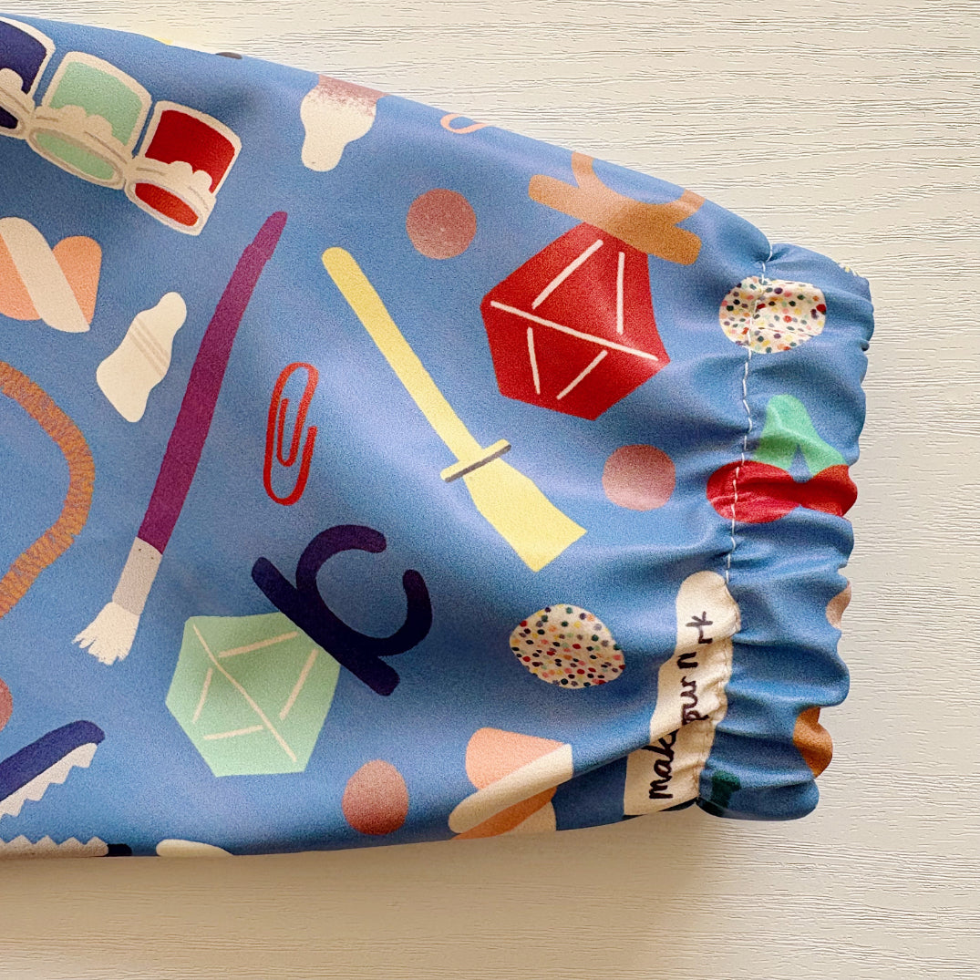 Long Sleeved Baby Bib - Crafty Print