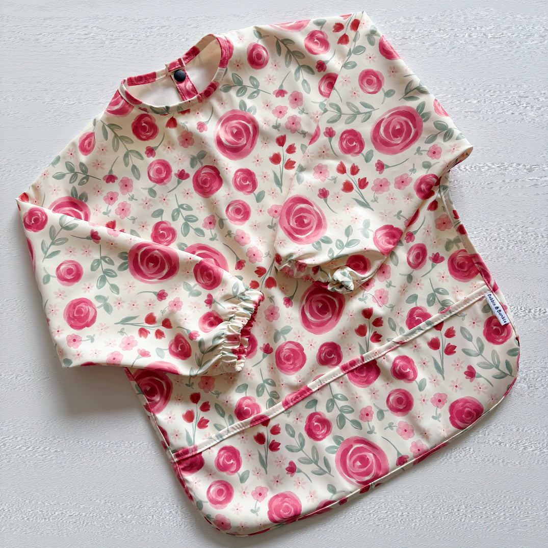 Long Sleeved Baby Bib - Country Floral