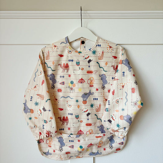 Long Sleeved Baby Bib - Vintage Circus