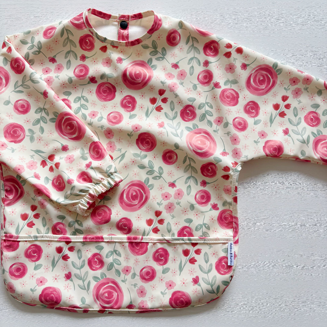 Long Sleeved Baby Bib - Country Floral