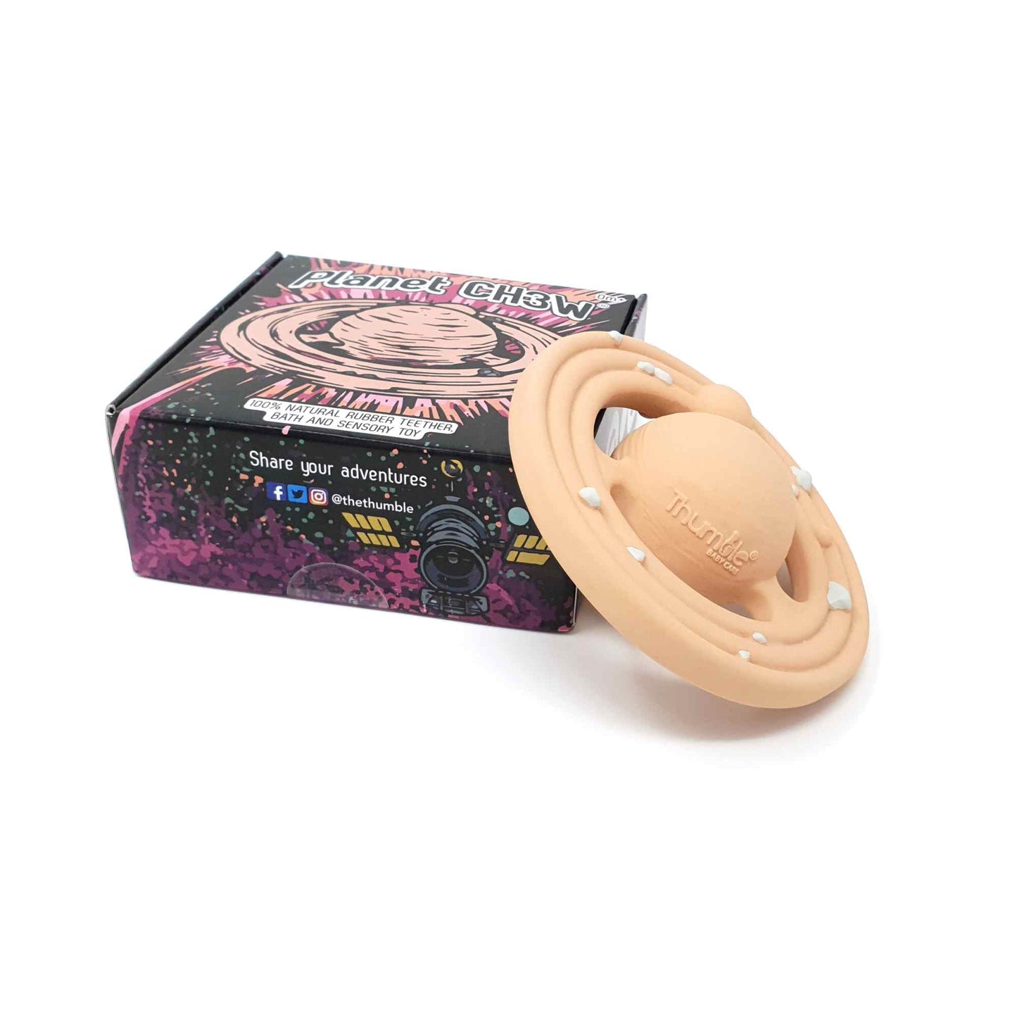 Planet Rubber Space Themed Baby Toy (Ringed Planet)