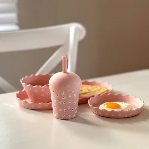 Pink Daisy Mini Toddler Smoothie Cup & Straw 200ml