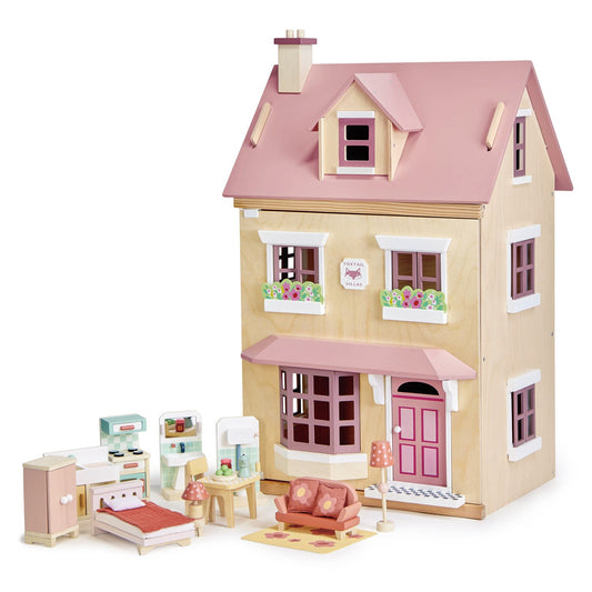 Foxtail Villa (Pink) – Wooden Dollhouse for Imaginative Play
