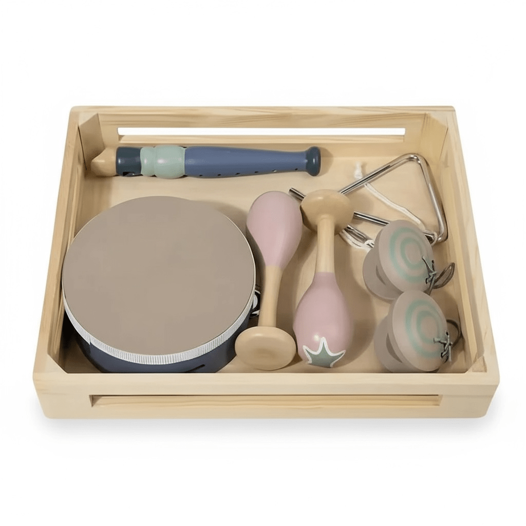 Wooden Musical Instruments Set (5-Piece) – Neutral Music Box