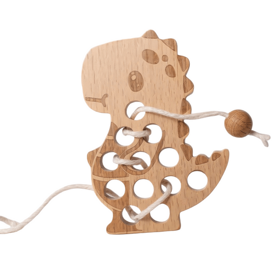 Wooden Dinosaur Lacing Toy
